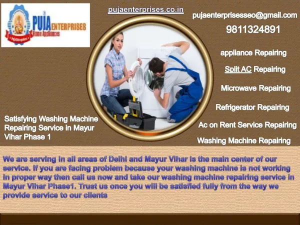 Washing machine service in Mayur Vihar phase 3