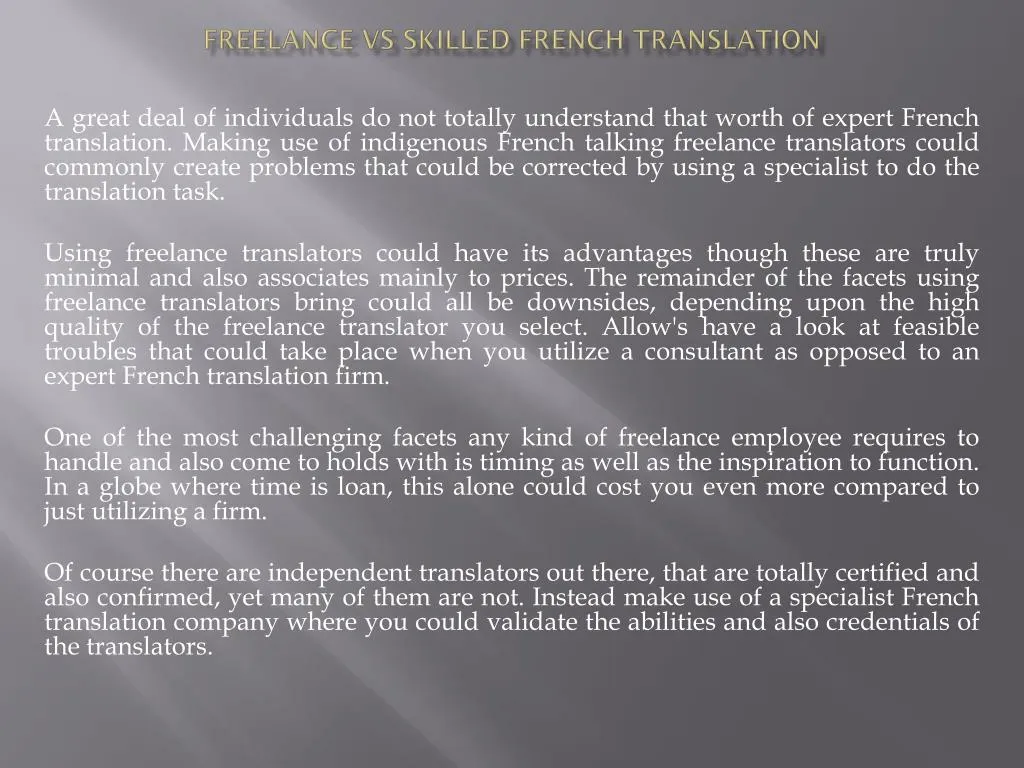 freelance vs skilled french translation