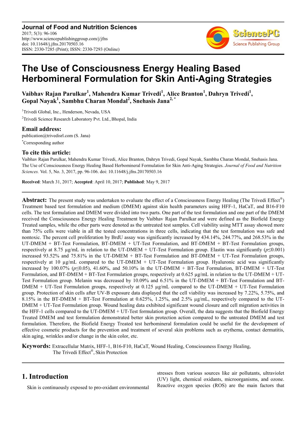 journal of food and nutrition sciences 2017