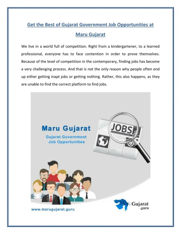Get Your Dream Job by Subscribing Maru Gujarat