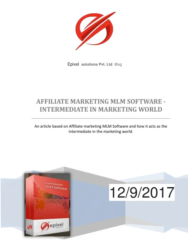 Affiliate Marketing MLM Software - Intermediate in marketing world