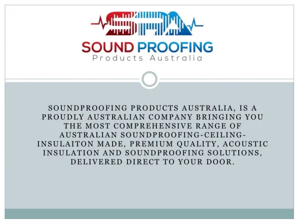 Soundproofing Products Australia