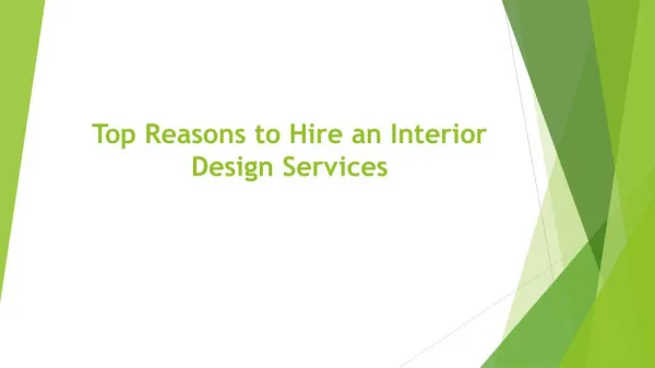 Top Reasons to Hire an Interior Design Services