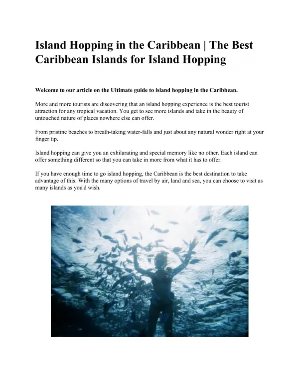 Island Hopping in the Caribbean