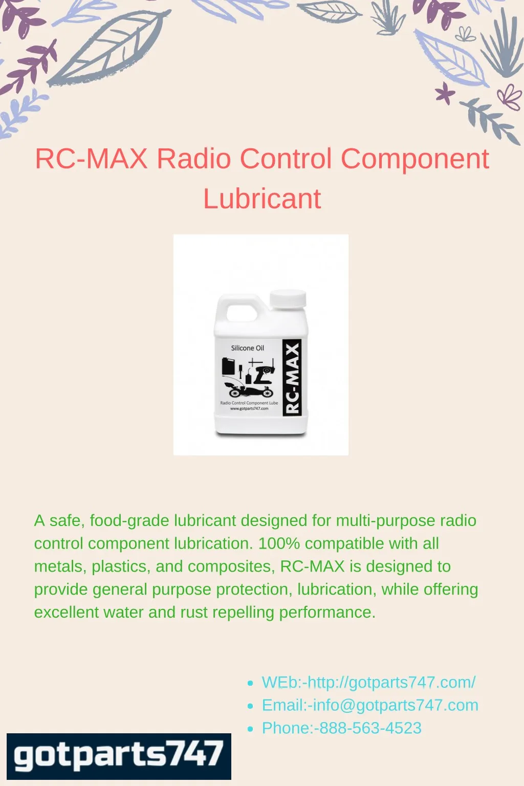 rc max radio control component lubricant