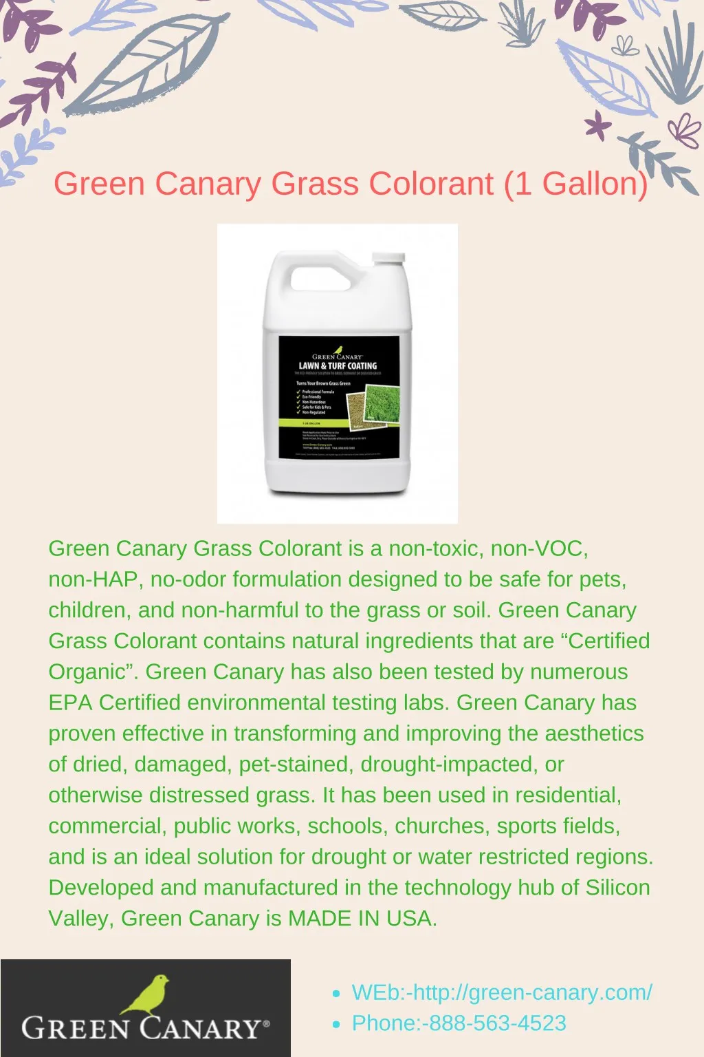 green canary grass colorant 1 gallon