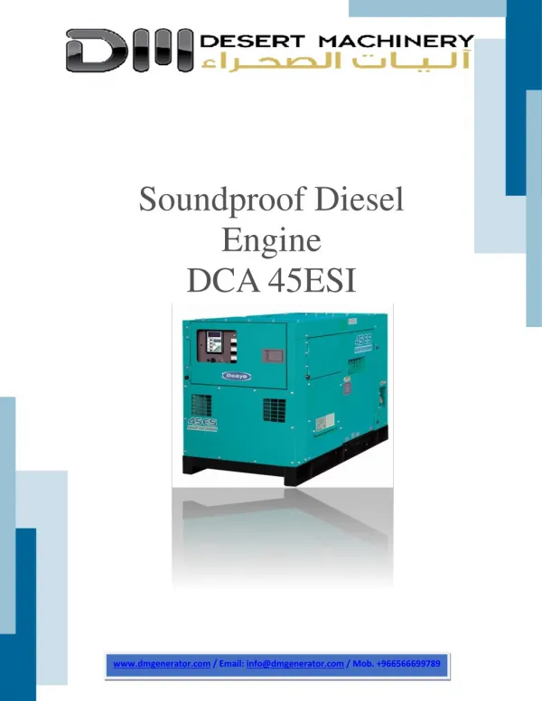 Soundproof Diesel Engine Dm Generator
