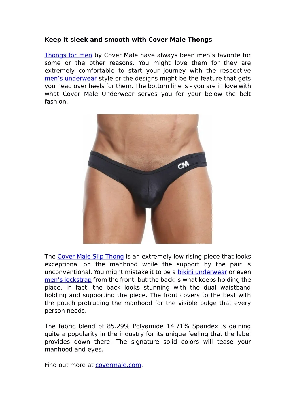 keep it sleek and smooth with cover male thongs