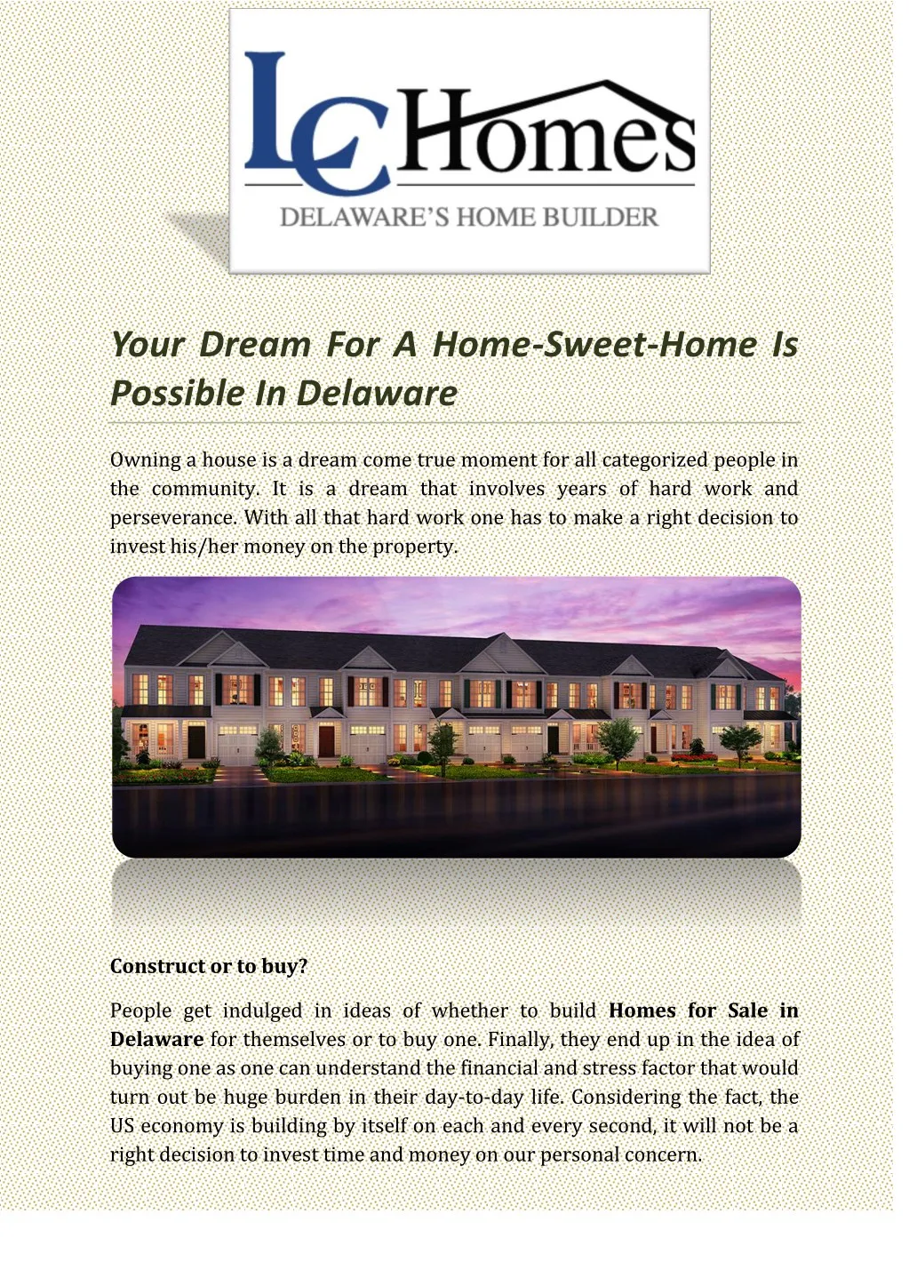your dream for a home sweet home is possible