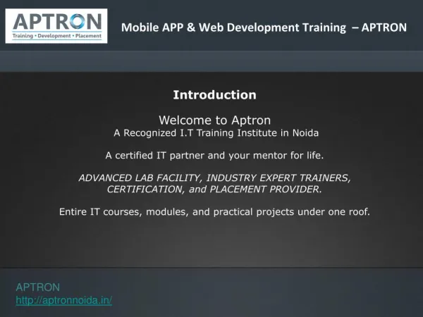 Mobile APP & Web Development Training – APTRON