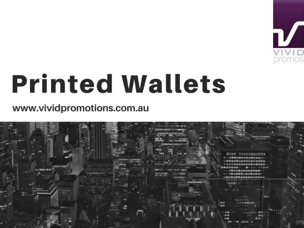 Custom Printed Promotional Wallet at Vivid Promotions