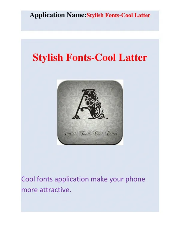 Stylish Fonts-Cool letter