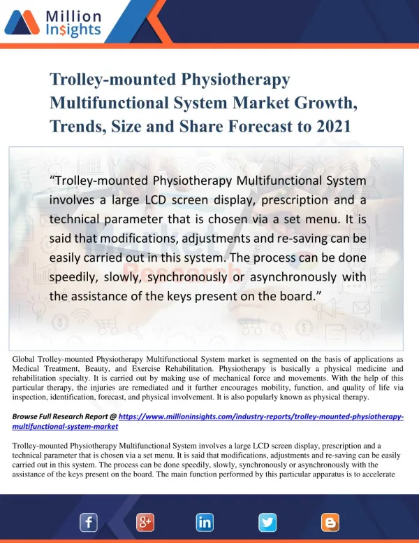 Trolley-mounted Physiotherapy Multifunctional System Market Growth and Trends