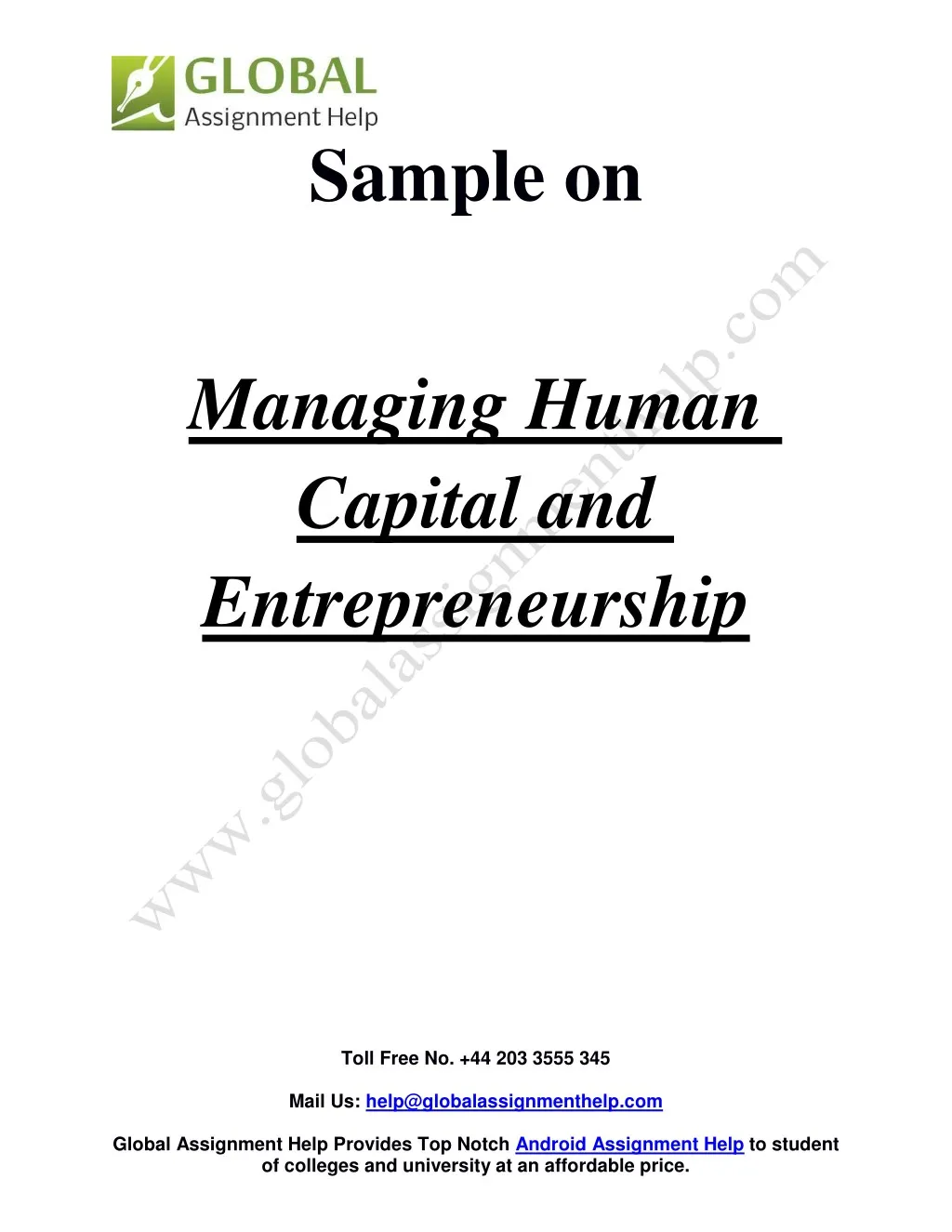 sample on managing human capital