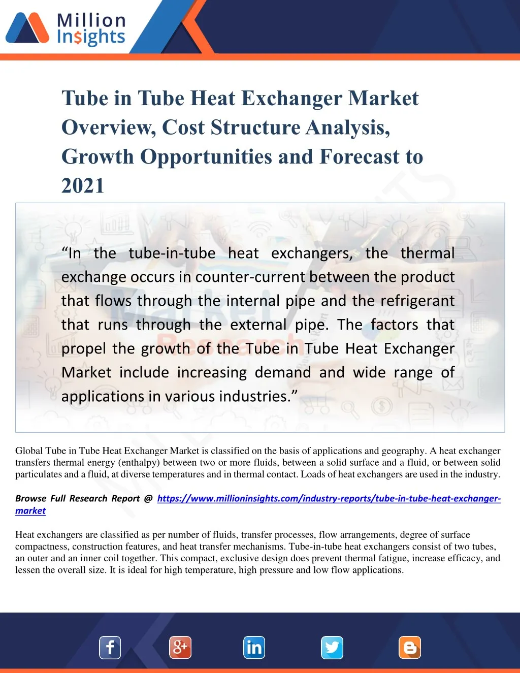 tube in tube heat exchanger market overview cost