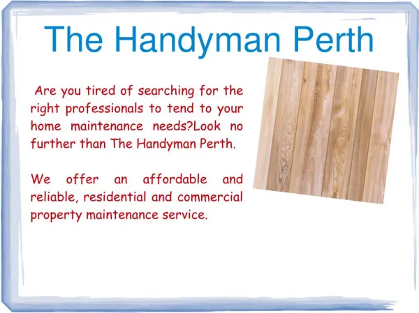 The Handyman Perth