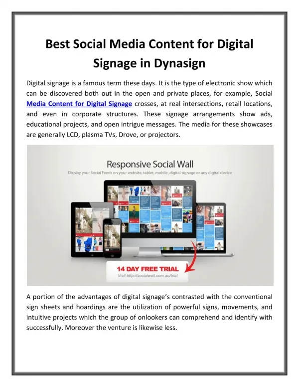 Best Social Media Content for Digital Signage in Dynasign