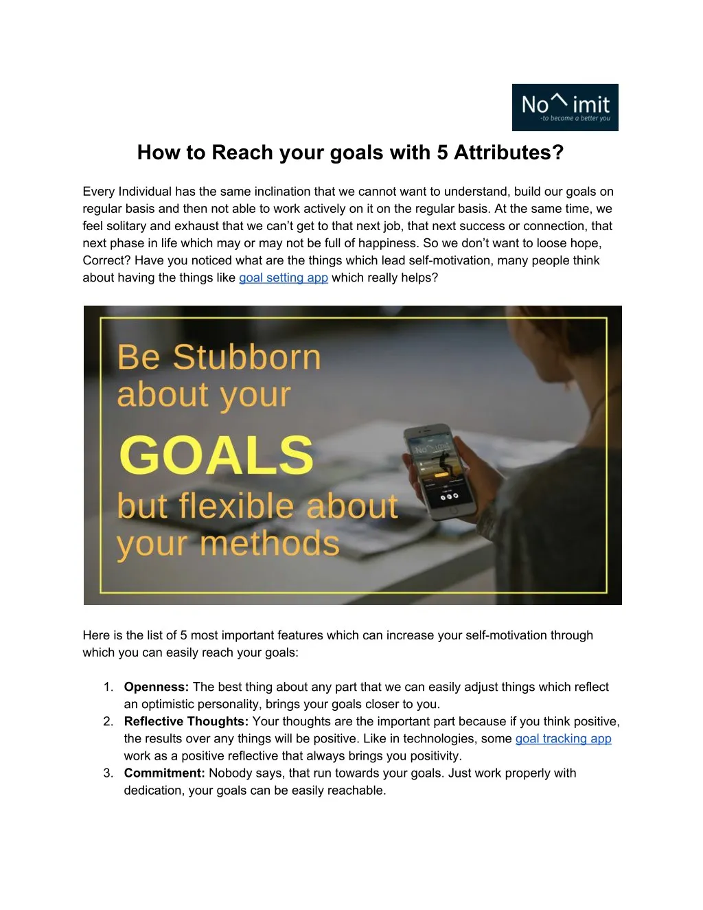 how to reach your goals with 5 attributes every