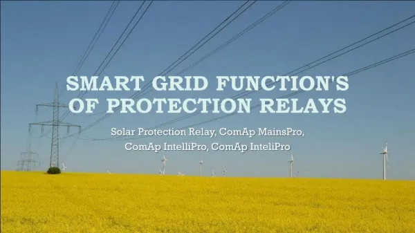 Smart Grid Function's of Solar Protection Relays | ComAp IntelliPro | MainsPro