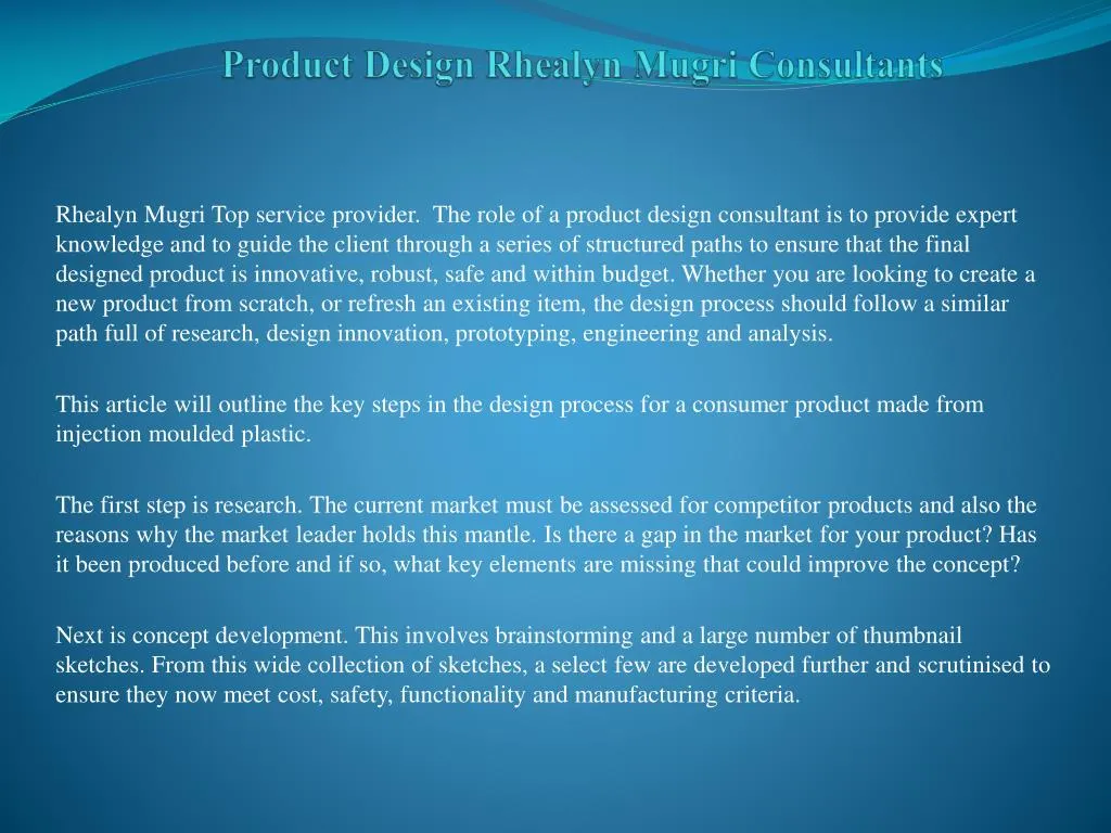 product design rhealyn mugri consultants