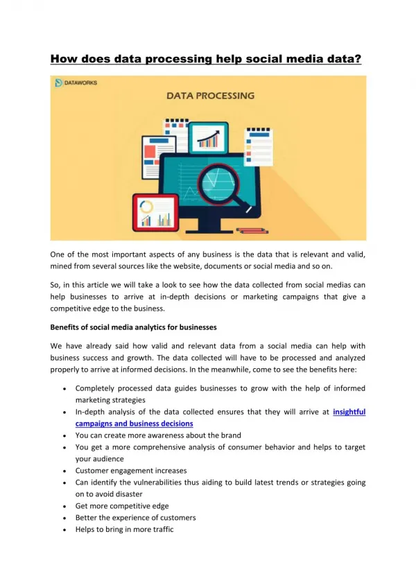 How does data processing help social media data