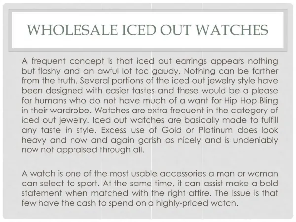Wholesale iced out watches