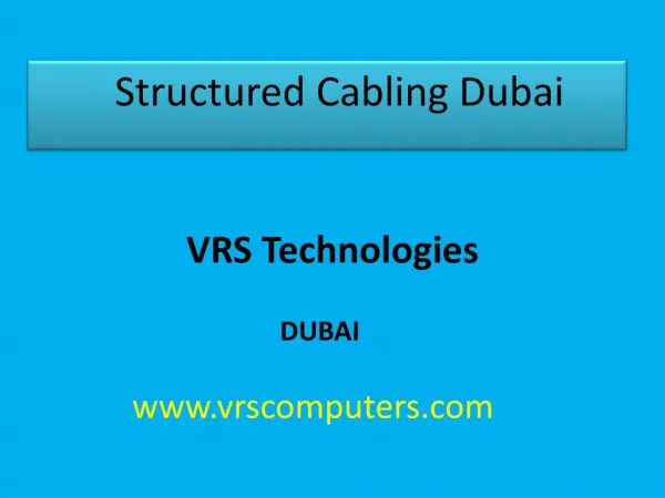 structured cabling companies in Dubai