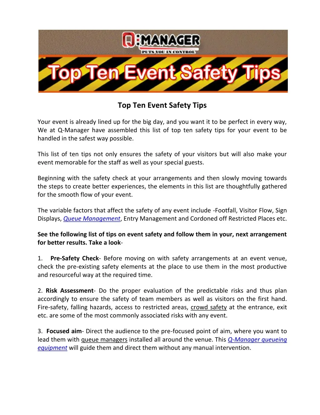 top ten event safety tips