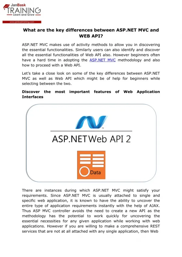 What are the key differences between ASP.NET MVC and WEB API?
