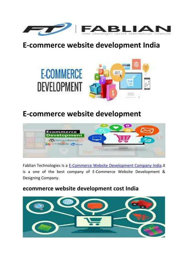 E.commerce Website Development