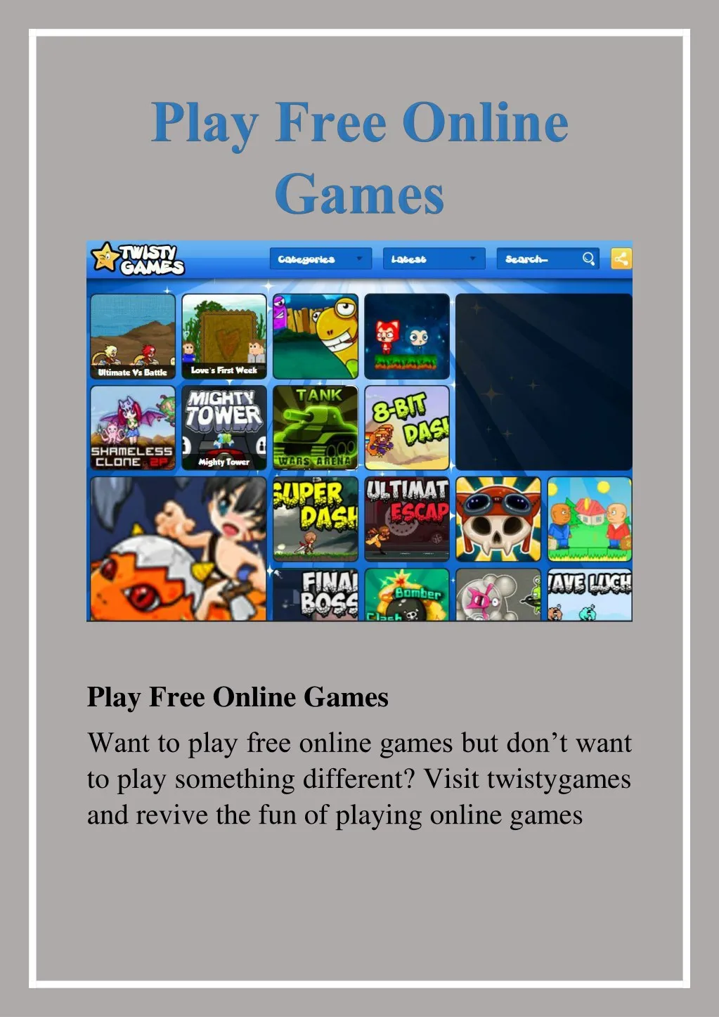 play free online games want to play free online