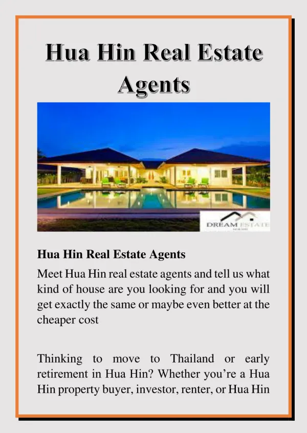 Hua Hin Real Estate Agents