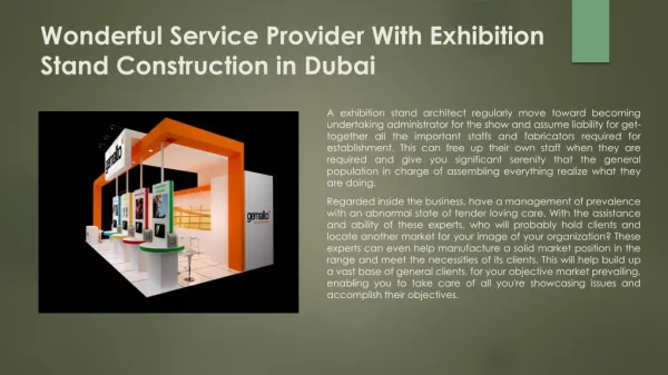 Wonderful Service Provider With Exhibition Stand Construction in Dubai