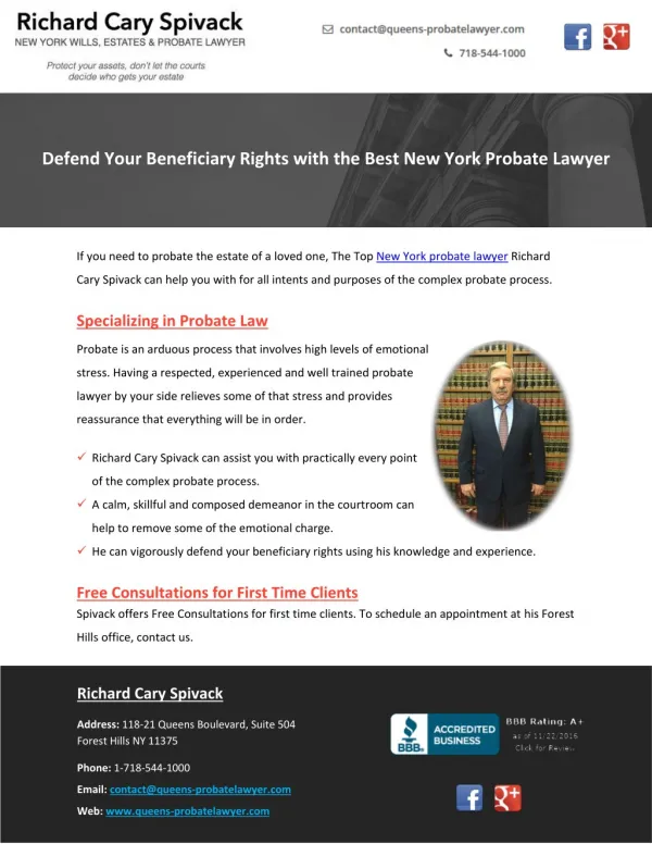 Defend Your Beneficiary Rights with the Best New York Probate Lawyer