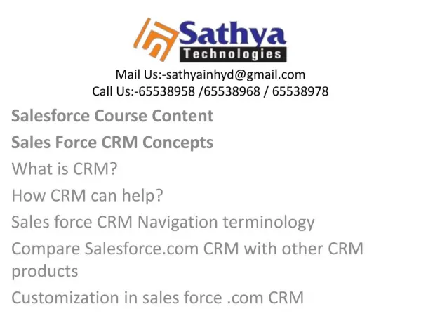 Sales Force Training in Ameerepet Hyderabad