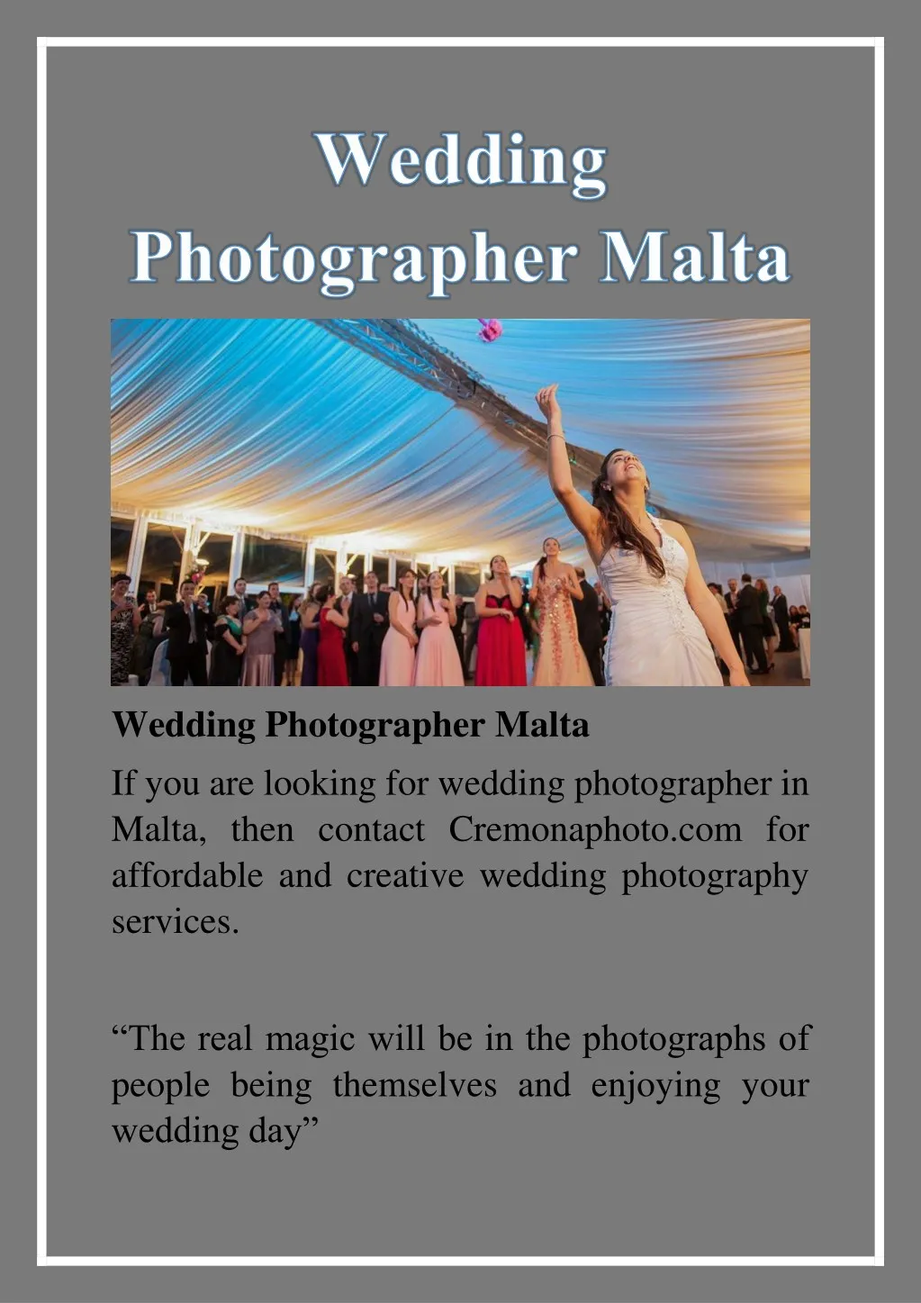 wedding photographer malta if you are looking