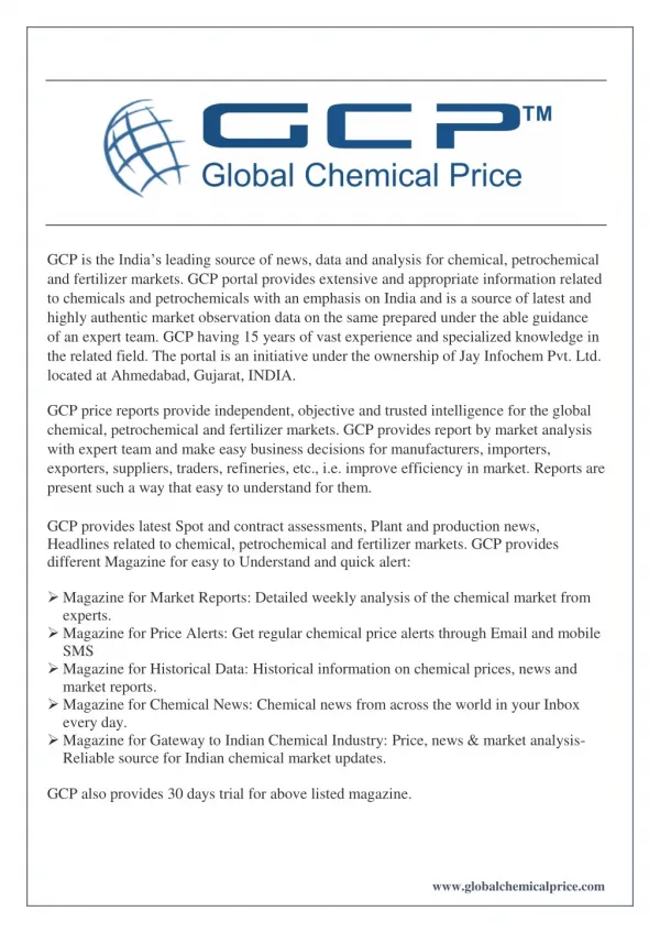 Latest Chemical Prices News & Analysis