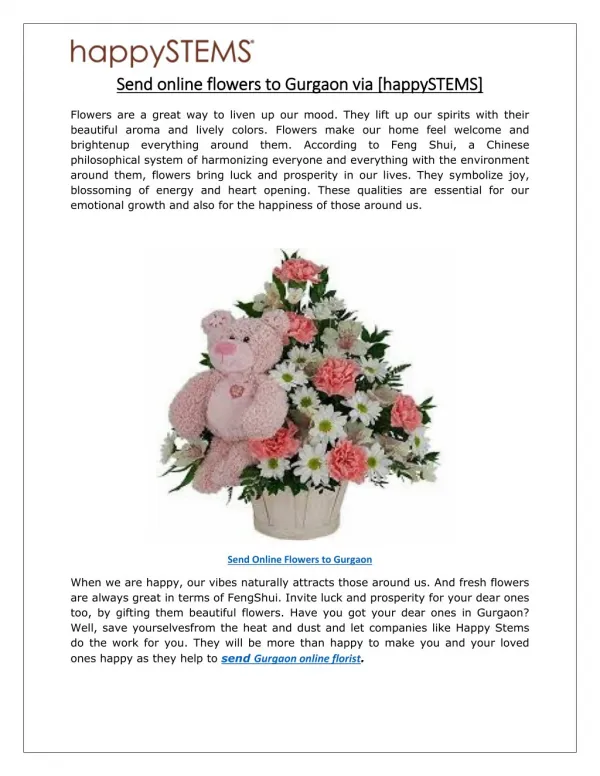 Send Online Flowers to Gurgaon
