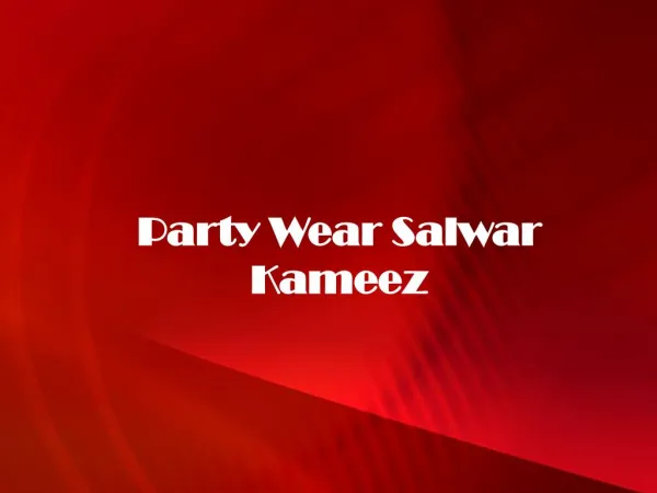 Party Wear Salwar Kameez
