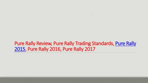 Know More about Pure Rally Review