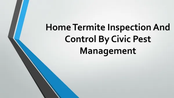 Home Termite Inspection And Control By Civic Pest Management