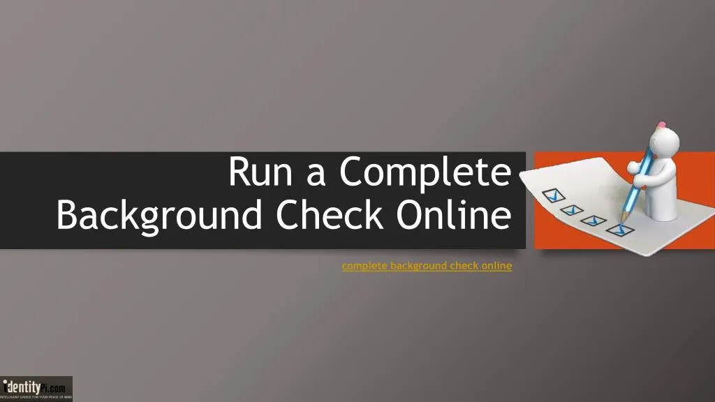 run a complete background check online