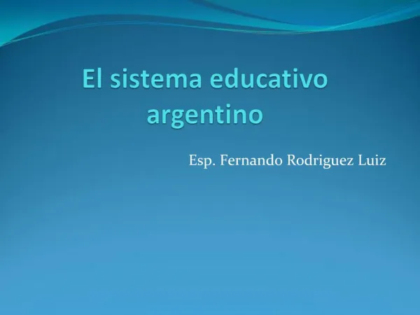 El sistema educativo argentino