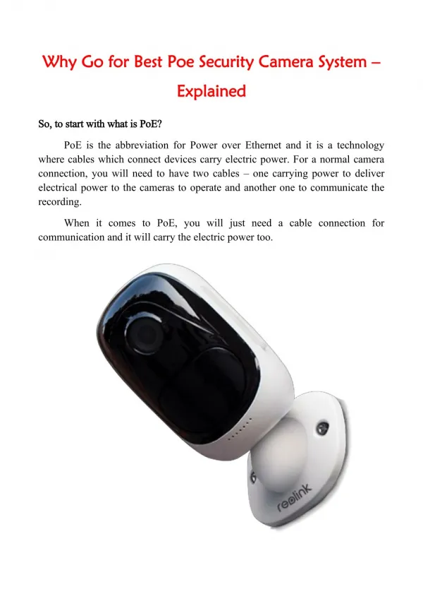 Why Go for Best Poe Security Camera System – Explained