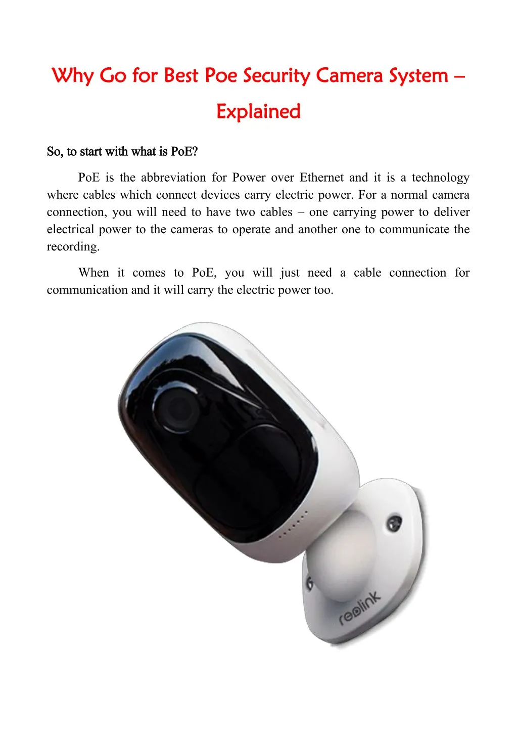 why why go for best poe security camera system
