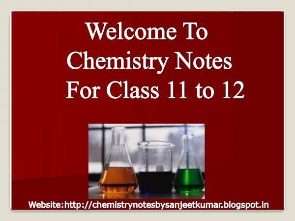 Chemistry Notes For Class 11 Students