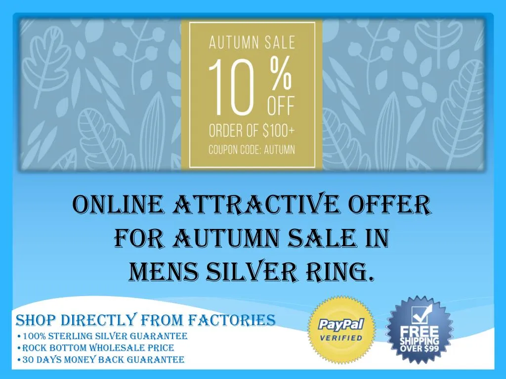 online attractive offer for autumn sale in mens silver ring