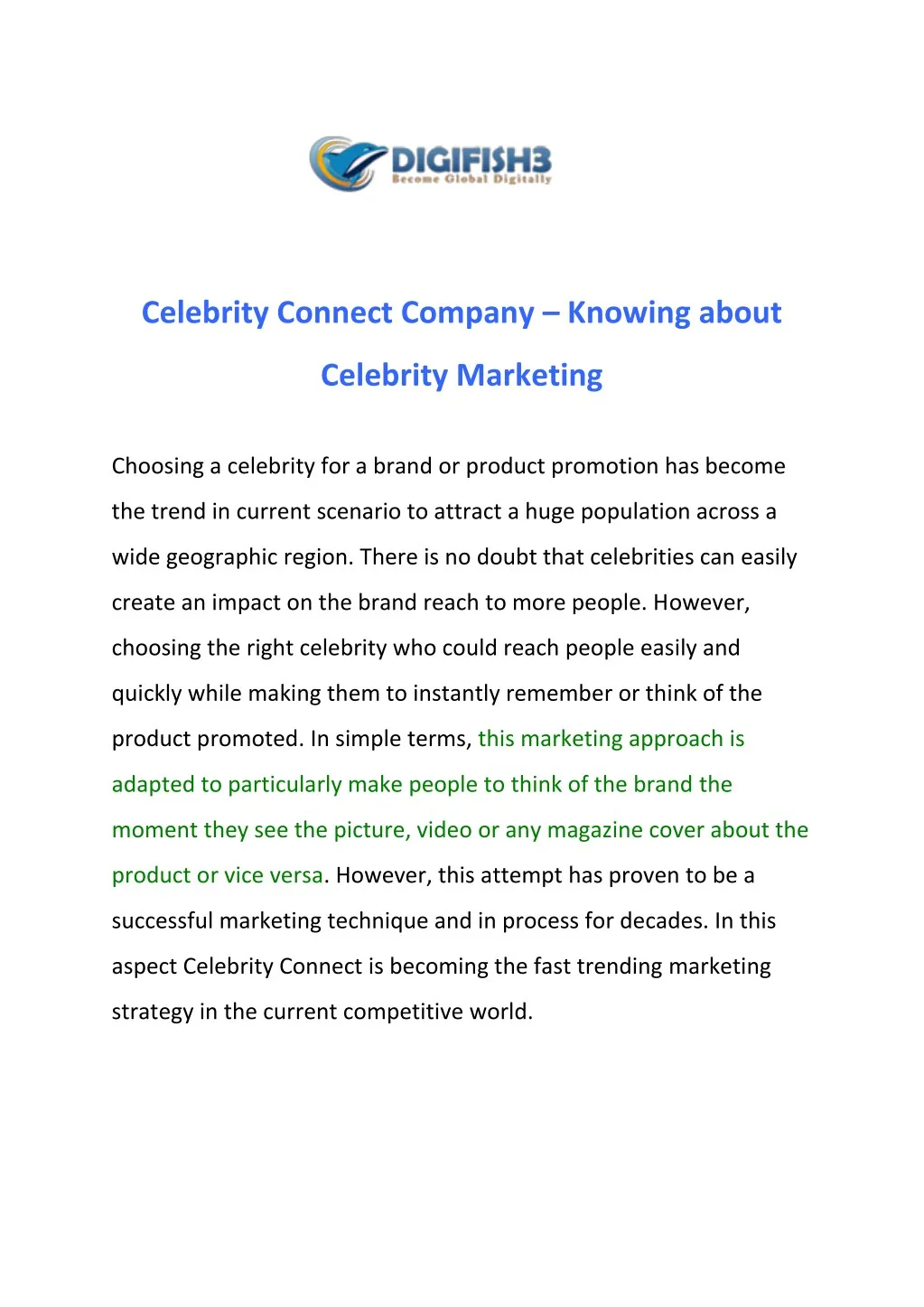 celebrity connect company knowing about
