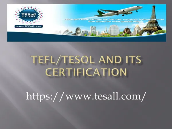 TEFL/TESOL and its certification