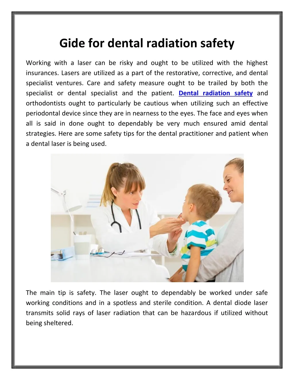 gide for dental radiation safety